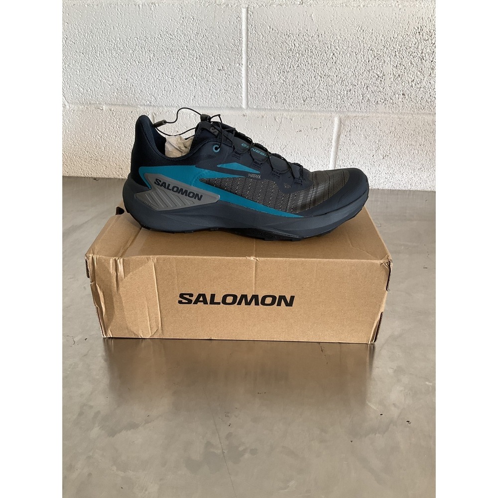 Salomon Genesis Trail Running Shoes Men's Size 11 Carbon/Tahitian Tide New Other